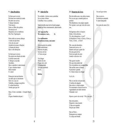 Caderno de músicas da aliança
