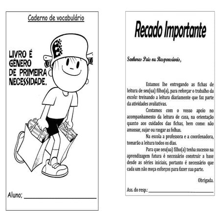 Caderno de vocabulário 