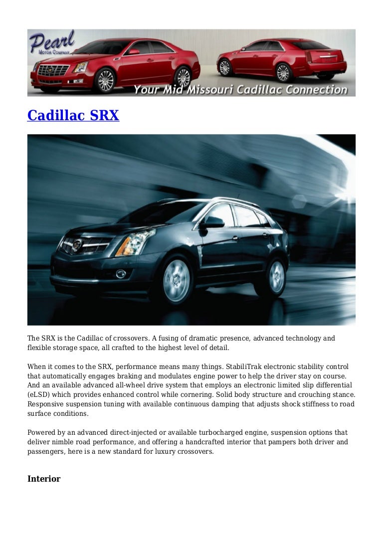Cadillac Srx Central Missouri Php Cadillac Srx Central Missouri Php