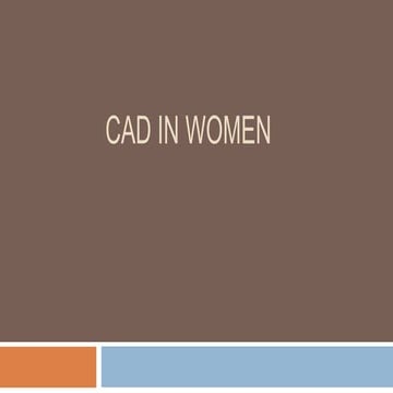 CORONARY ARTERY DISEASE(CAD) in WOMEN
