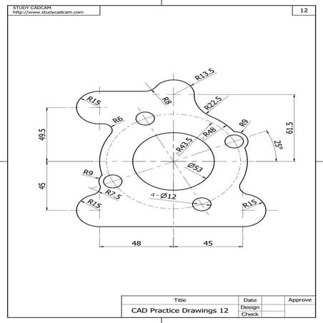 Cad practice drawings 12