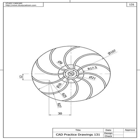 Cad practice drawings 131 140