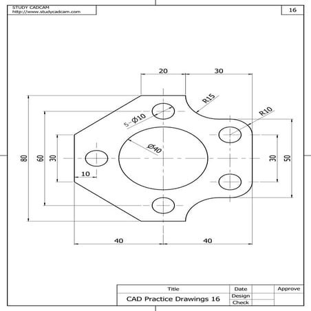 Cad practice drawings 16