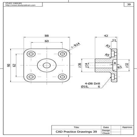 Cad practice drawings 39