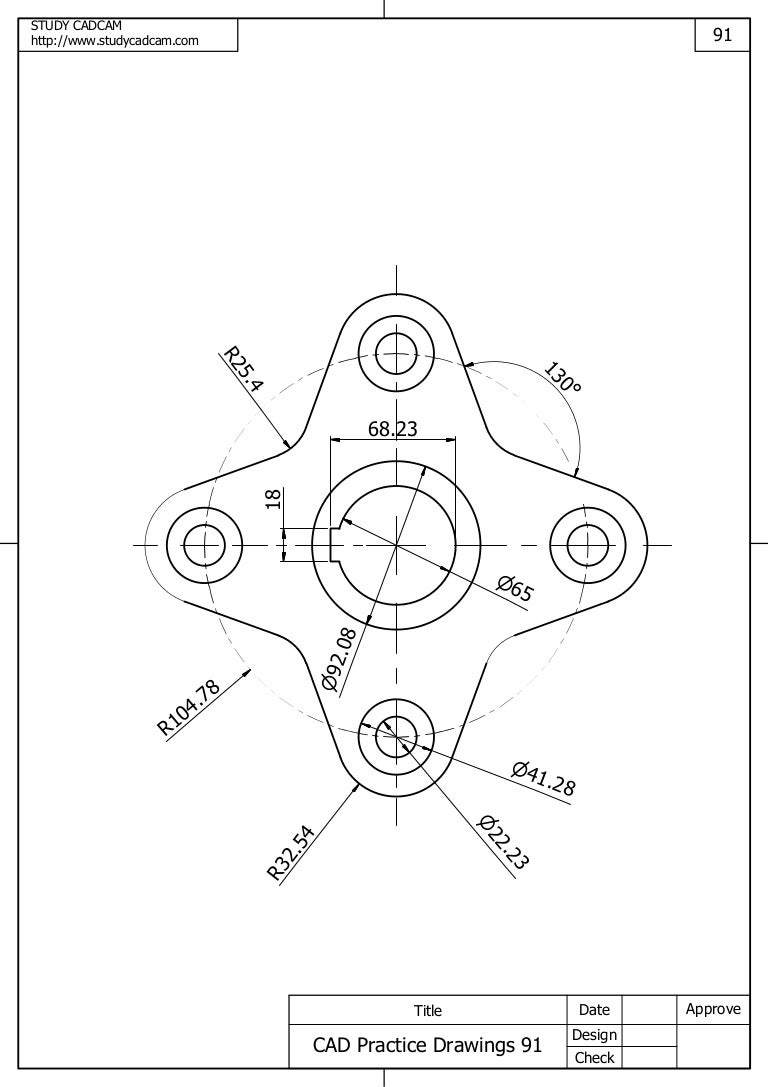 Cad practice drawings 91 100