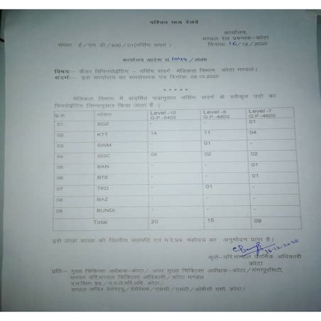 Cadre Pinpointing order by DRMO Kota 2020 Nursing.pdf
