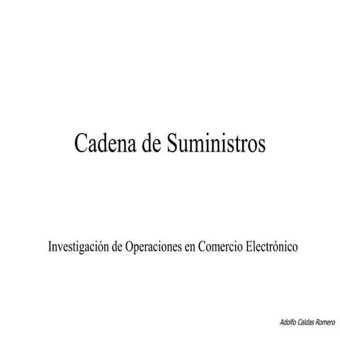 Cadena de Suministros