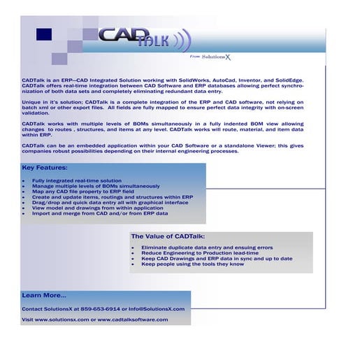 CADTalk - CAD to ERP Interface