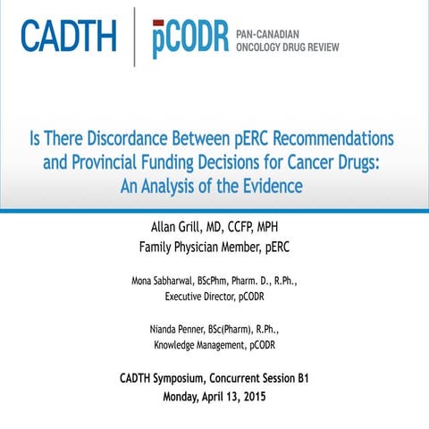 Cadth 2015 c6 final- hospital formularies decision-making process es | PPT
