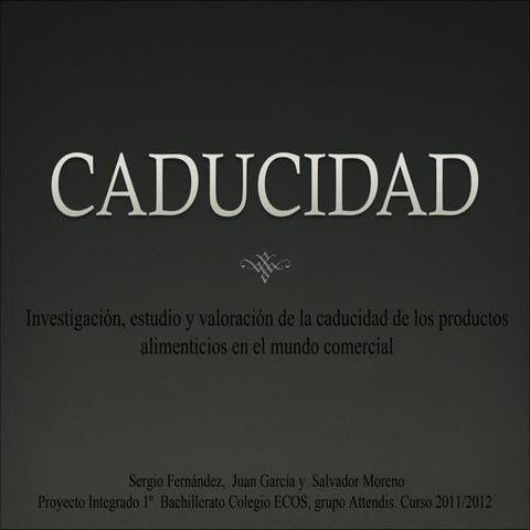 Caducidad de los productos