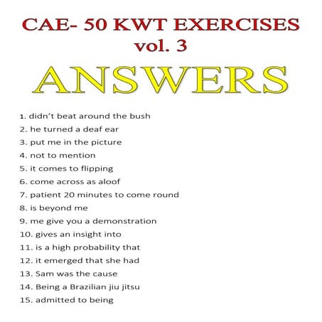 CAE KEY WORD TRANSFORMATION 3 ANSWER