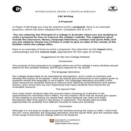 Cae writing-a-proposal-for-a-college-website