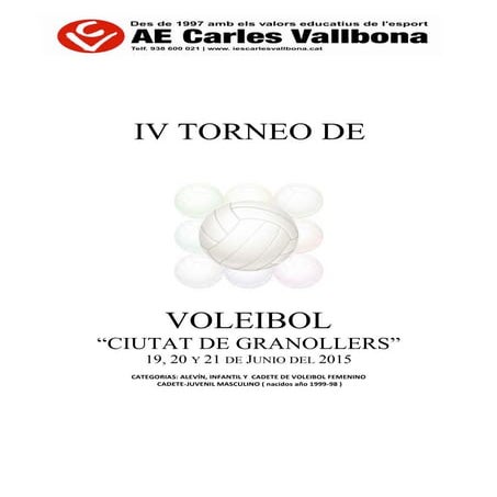 IV Torneo de Voleibol "CIUTAT DE GRANOLLERS"