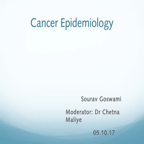 Epidemiology of Cancer