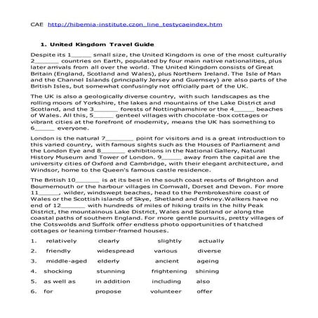 Cae practice tests   httphibernia institute.czon line-testycaeindex.htm