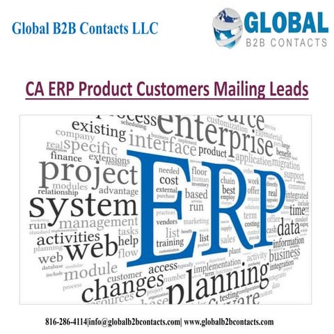 CA ERP product customers mailing leads