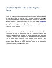 Make your kitchen a valuable asset ...