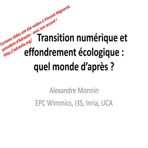 Transition numérique et effondrement écologique : quel monde d'après ?