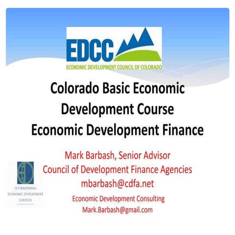 2016 Mark Barbash Financing Presentation Copy Colorado FINAL