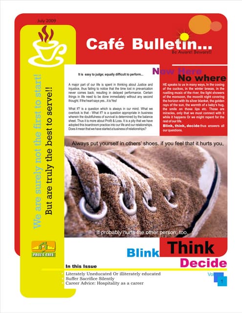 Cafe Bulletin   July 2009