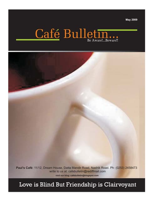 Cafe Bulletin   May 2009