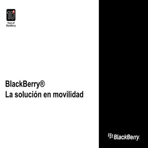 Perspectivas telefonia movil para marketing y servicios (Blackberry)