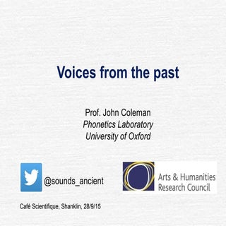 Professor John Coleman, Phonetics D...