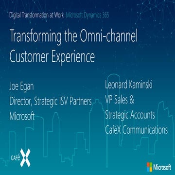 Transforming the Omni-channel Customer Experience