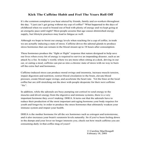 Effects of Caffeine Consumption on Mental health | PDF