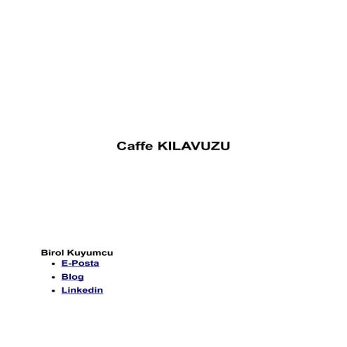 Caffe kılavuzu