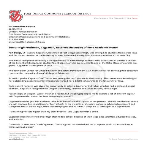 Press Release 12/09/2010