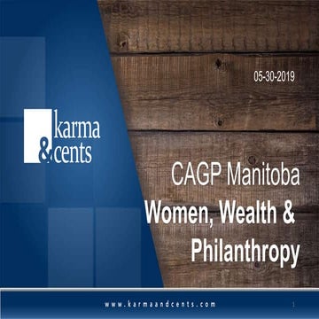 Women, Wealth and Philanthropy - The Re-gendering of money in North America