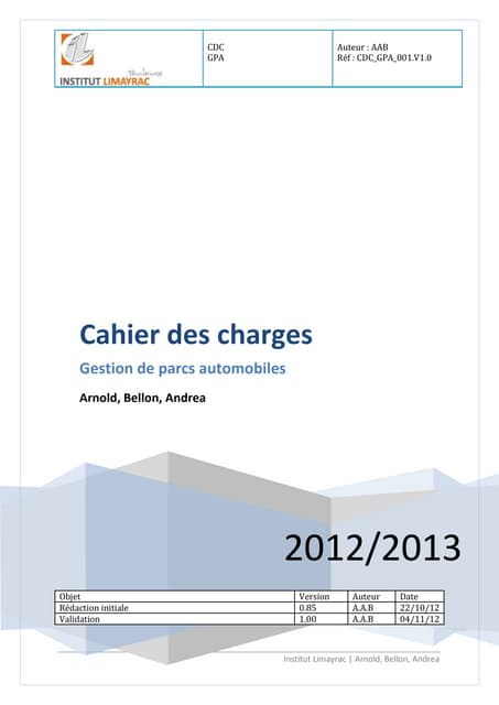 Cahier des charges