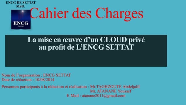 Cahier des charges 