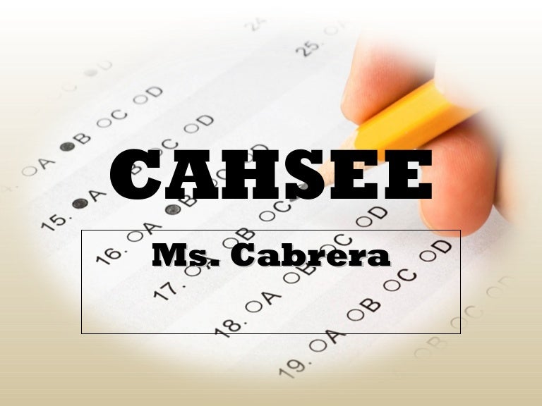 Essay of cahsee