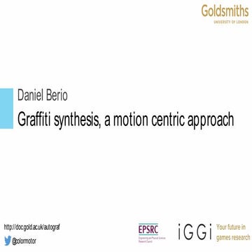 Daniel Berio - Graffiti synthesis, a motion centric approach - Creative AI me...