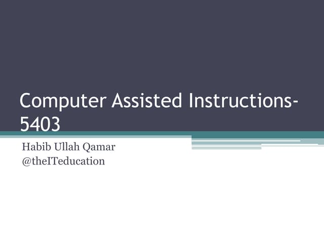 Computer Assisted Instructions AIOU MA Education MED code 855