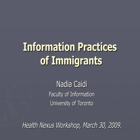 Information Practices of Immigrants | PPT