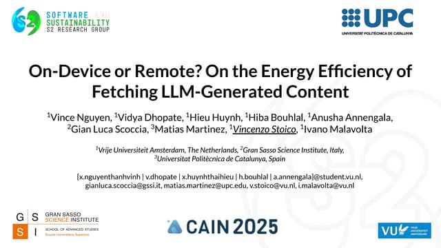 On-Device or Remote? On the Energy Efficiency of Fetching LLM-Generated Content (CAIN 2025)