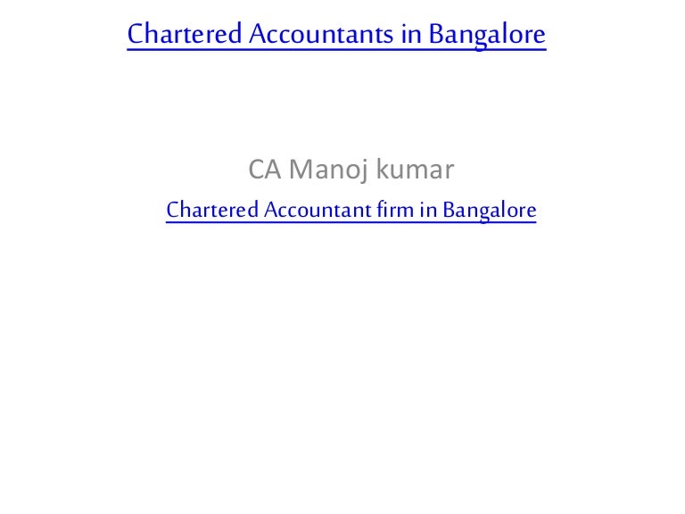 Chartered Accountants in Bangalore