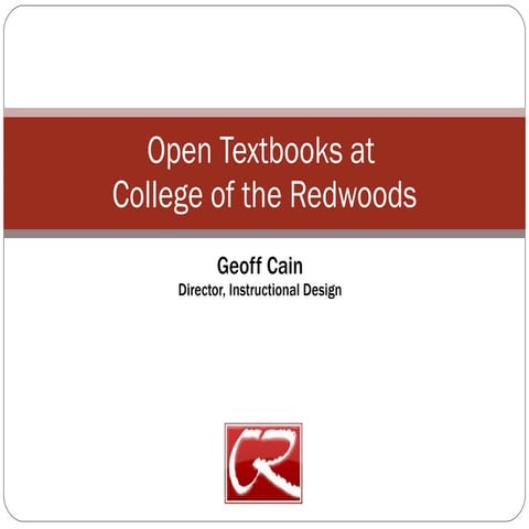 Open Textbooks at College of the Redwoods