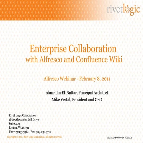 Enterprise Collaboration with Alfresco and Confluence Wiki Integration