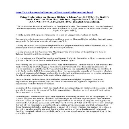 Cairo declaration 1990