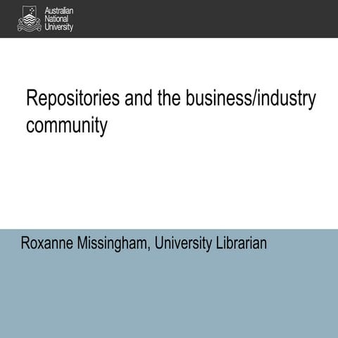Presentation to CAUL Research repositories Community event 2015