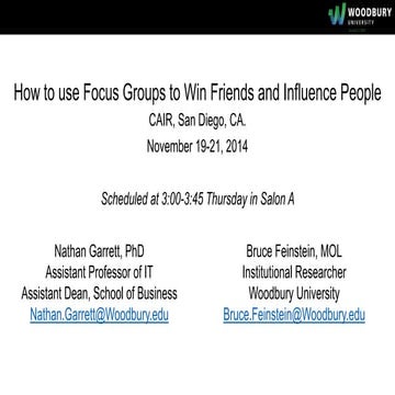 How to use Focus Groups to Win Friends and Influence People