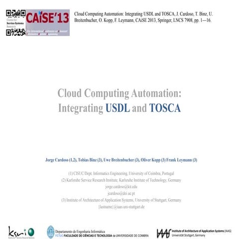  Cloud Computing Automation: Integrating USDL and TOSCA