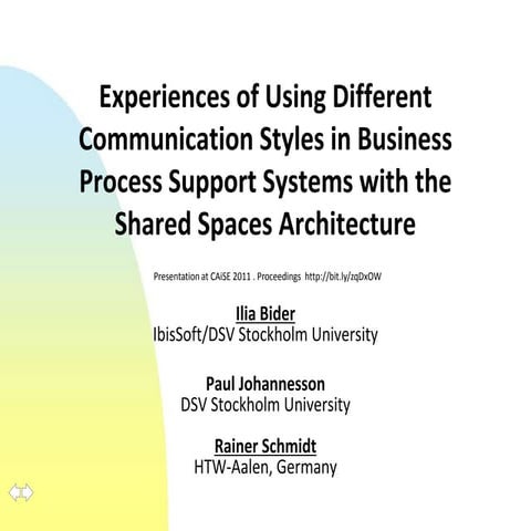 Communication Styles in Business Process Support Systems with the Shared Spac...