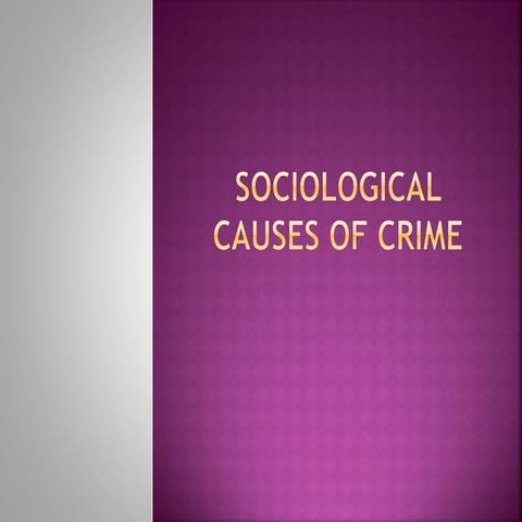 sociological causes of crime