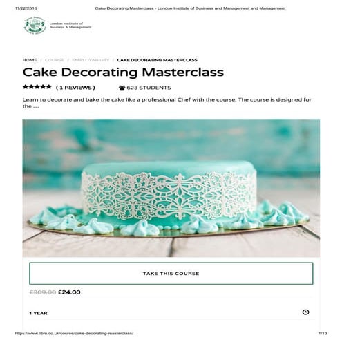 Cake Decorating Masterclass - LIBM | PDF