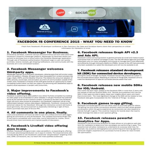 Cake & Socialyse F8 Facebook POV